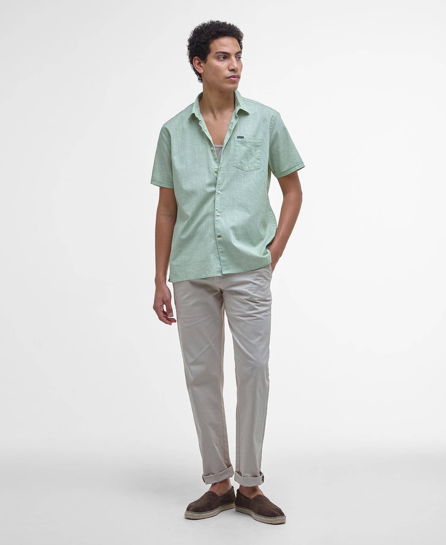 Pigment Dye Slub Short-Sleeved Shirt image number 1