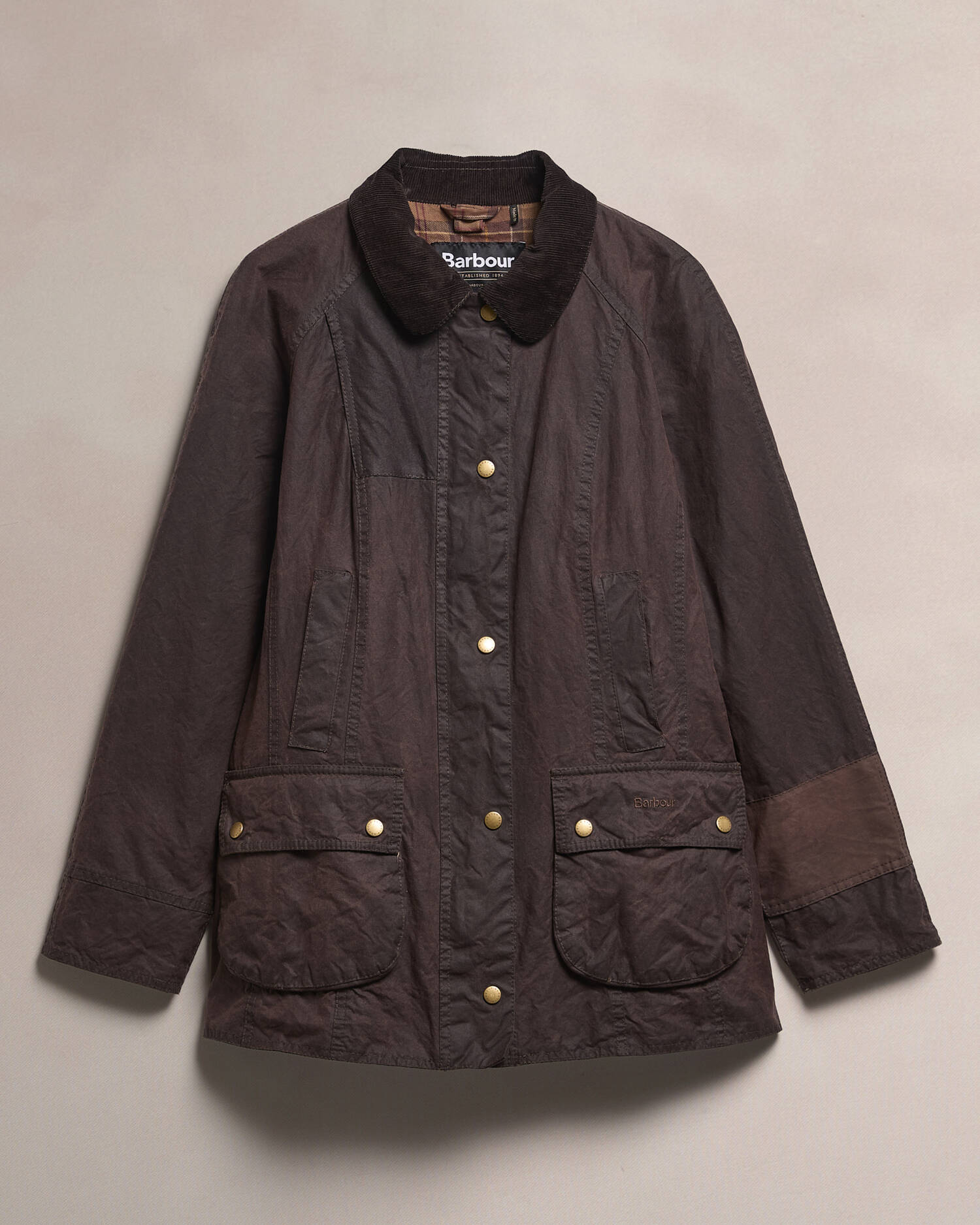 Barbour Re-Loved Women's Beadnell Waxed Jacket - Size 14 Rustic image number 0