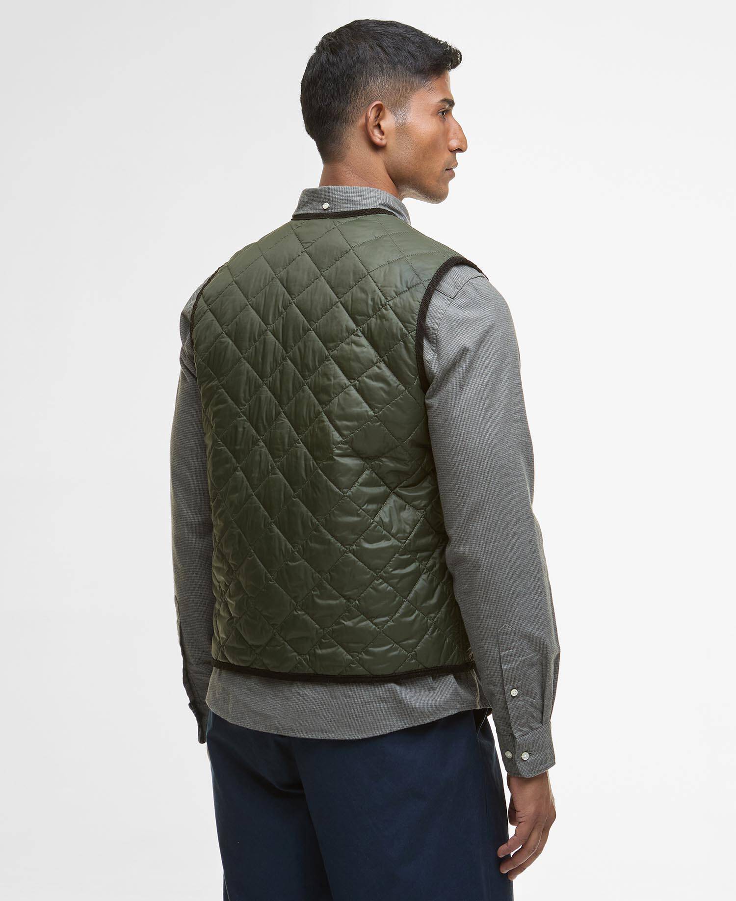 Modern Quilted Waistcoat Olive image number 2