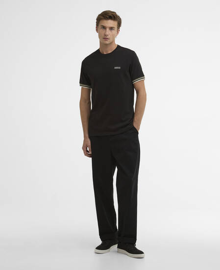 T-Shirt Burnwood Tipped Cuff Black