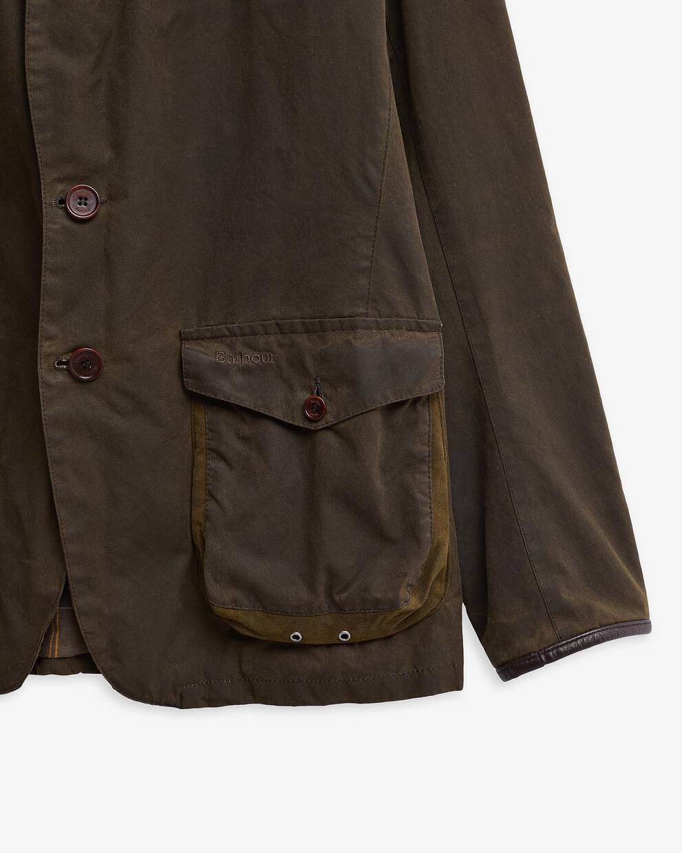 Barbour Re-Loved Beacon Waxed Jacket - Size L Olive