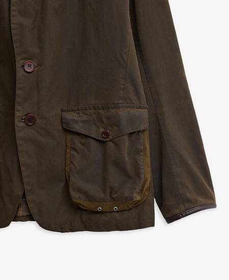 Barbour Re-Loved Beacon Waxed Jacket - Size L Olive