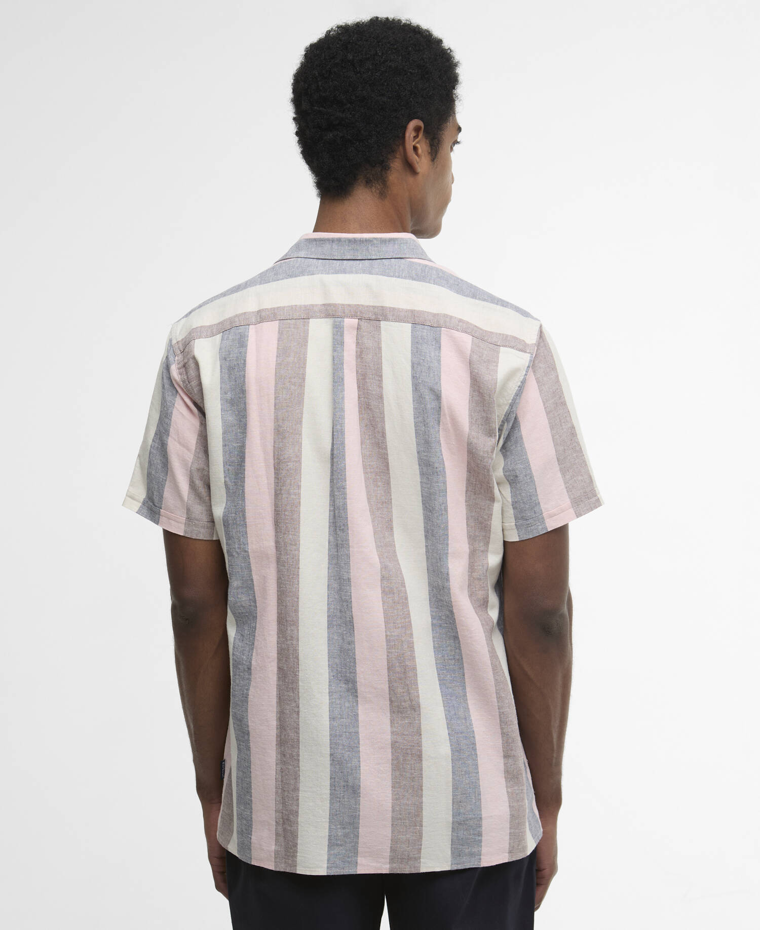 Portwell Striped Regular Short-Sleeved Shirt Pink image number 2