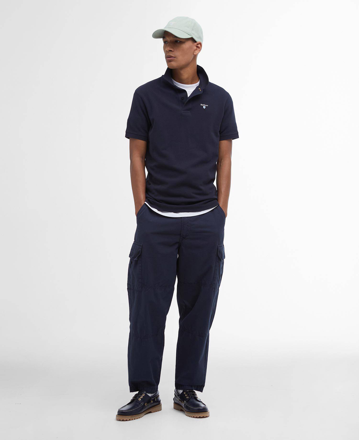 Sports Short-Sleeved Polo Shirt New Navy image number 1