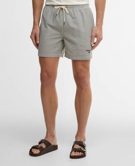 Gingham Seersucker Swim Short Olive