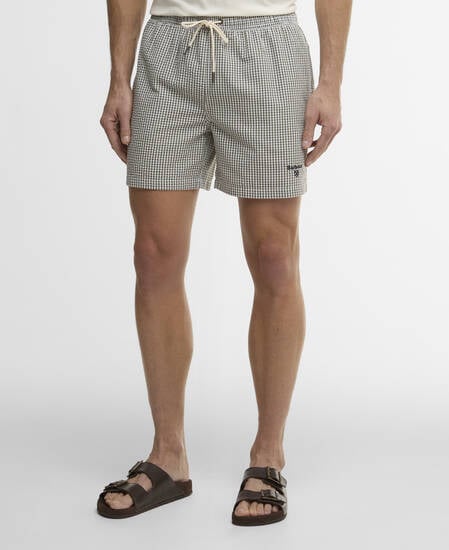 Gingham Seersucker Swim Short Olive