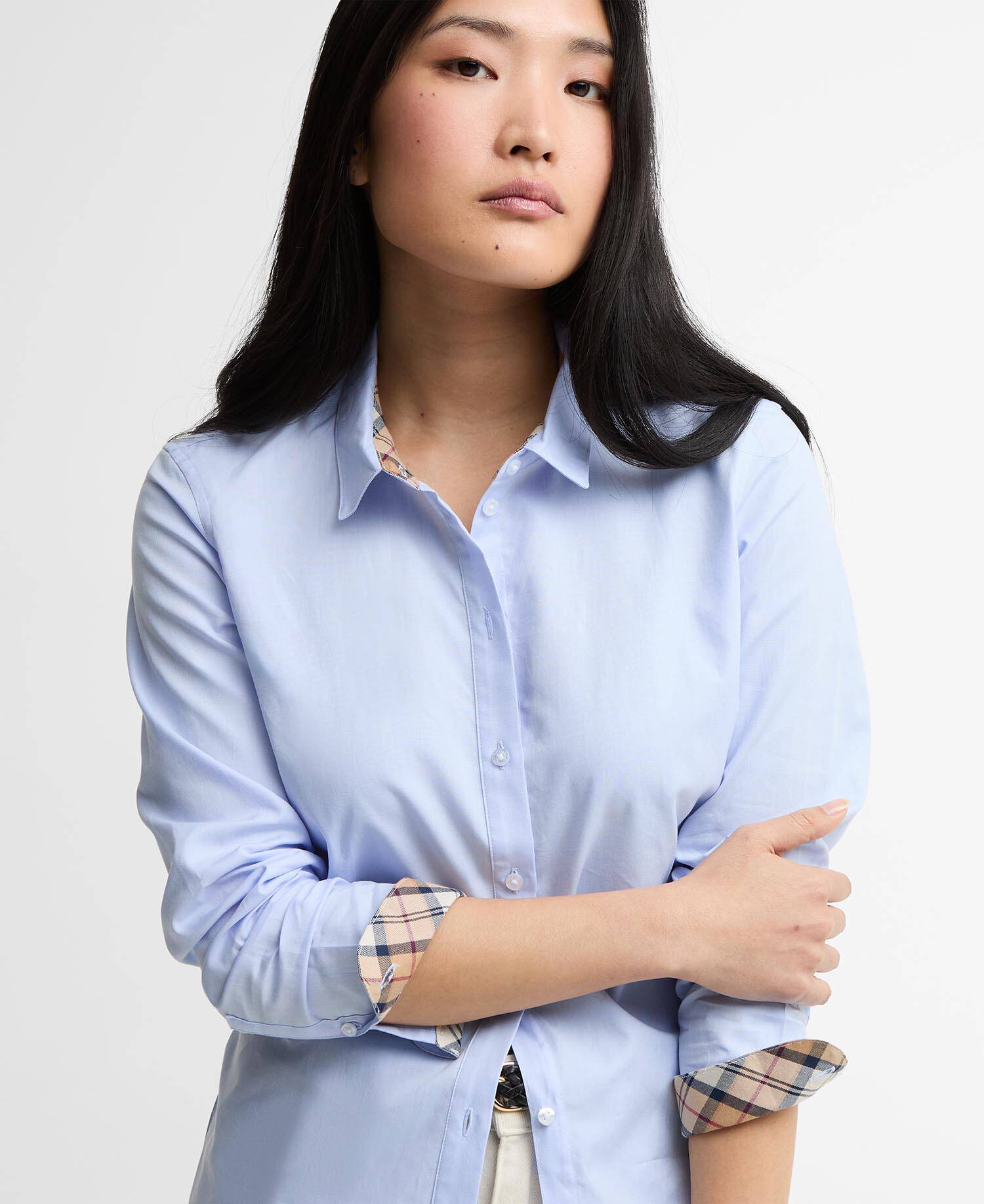 Derwent Regular Long-Sleeved Shirt Pale Blue-Hessian Tartan image number 3