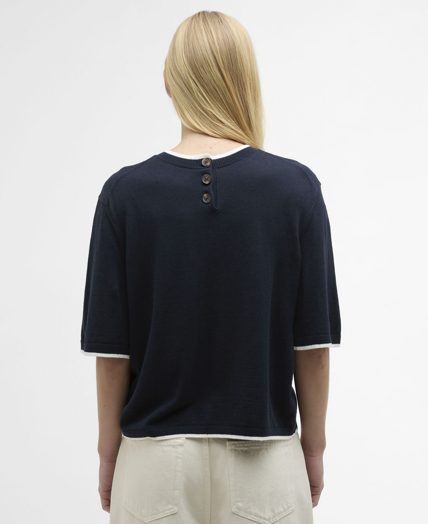 Verona Knitted T-Shirt Dark Navy/Cloud