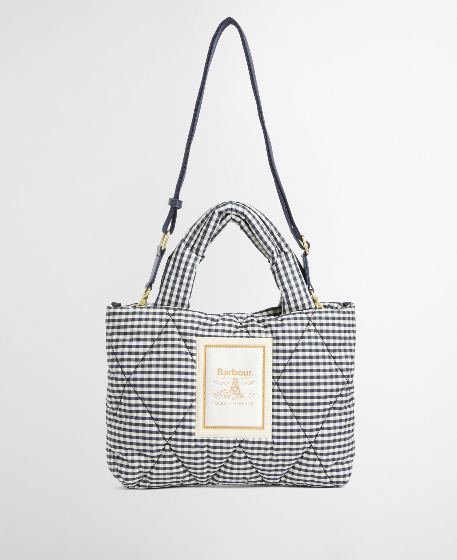Riah Mini Quilted Tote Bag Gingham Check