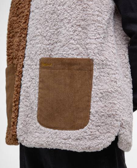 Gilet in pile Cathy Natural/Camel/Black