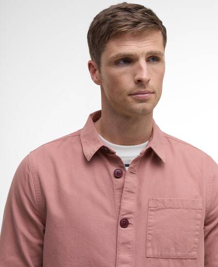 Washed Cotton Overshirt Earth Pink
