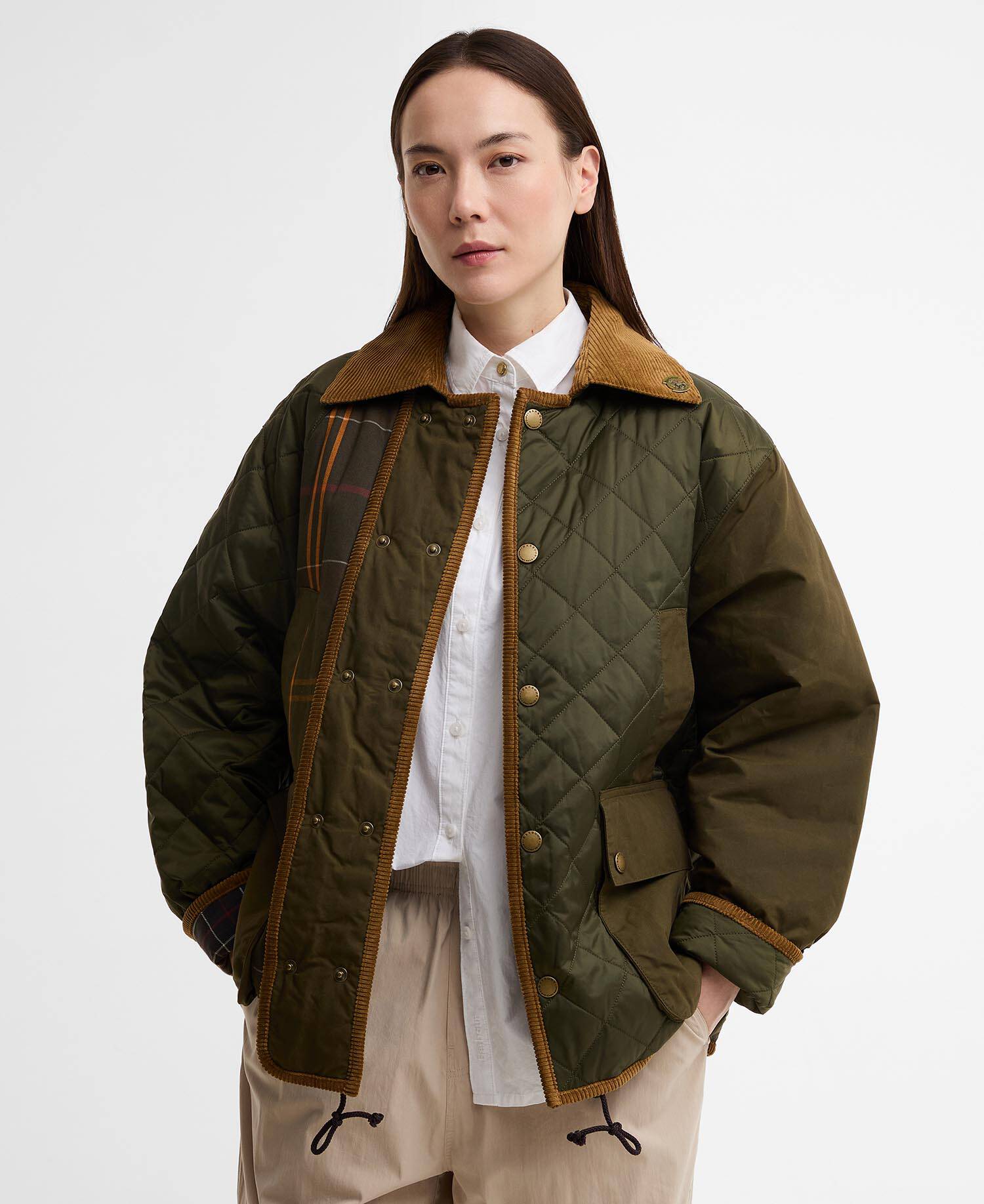 Barbour x Feng Chen Wang Fendale Quilted Jacket Olive image number 2