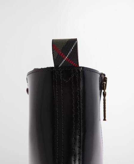Ouseburne Biker Boots Black Glace