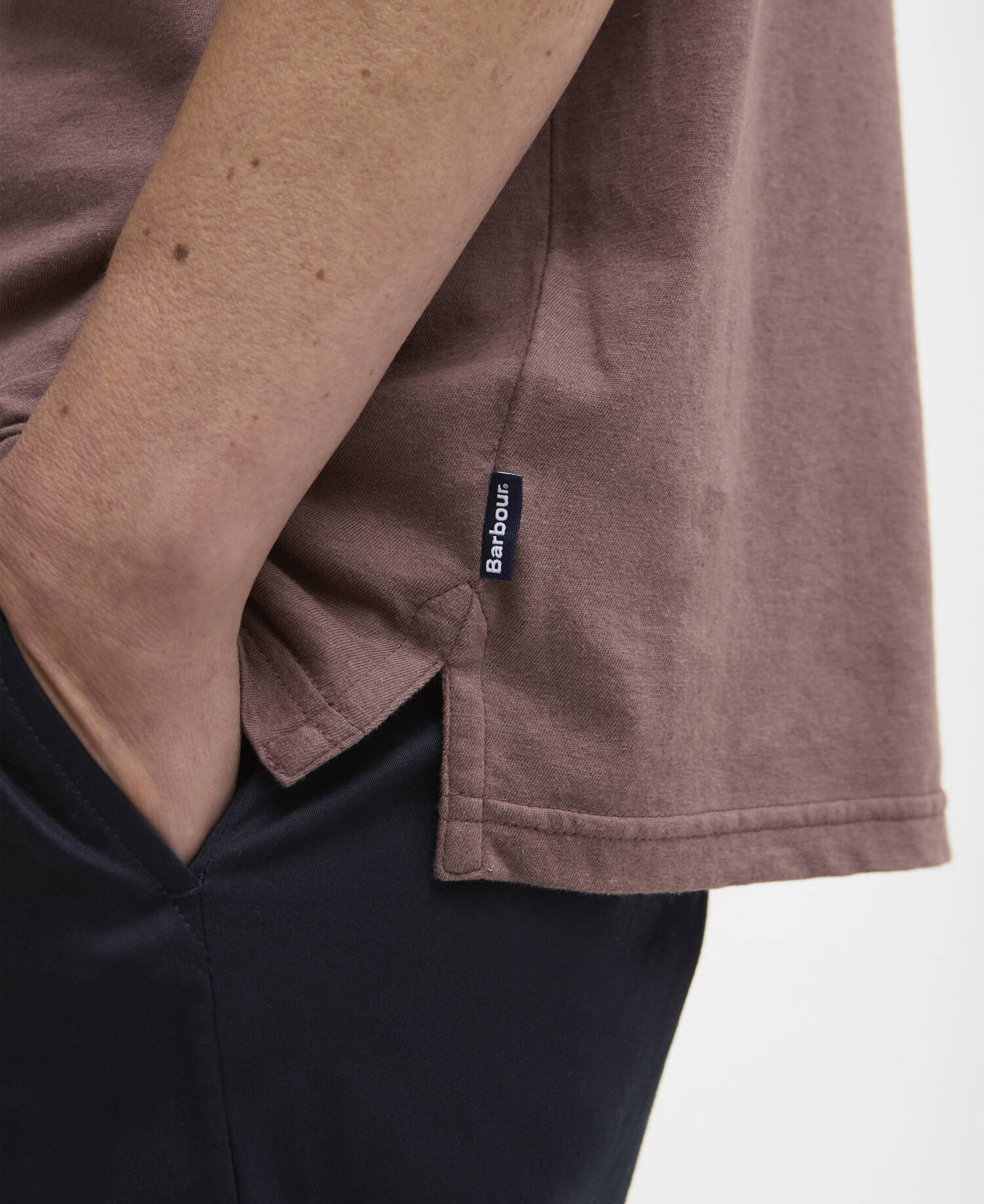 Steventon Linen Blend Tailored Polo Shirt Peppercorn image number 4