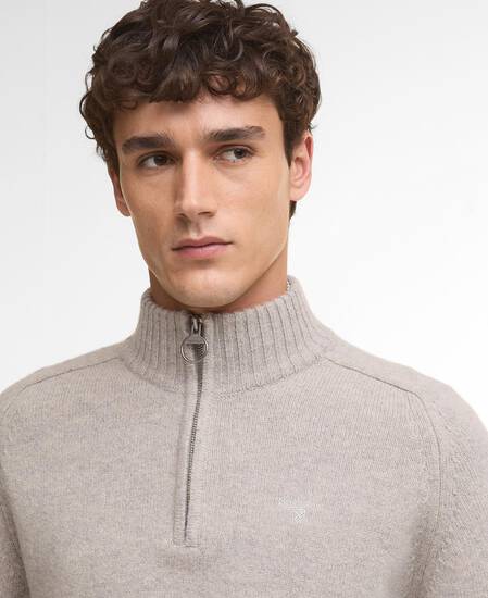 Grangetown Half-Zip Jumper Light Grey