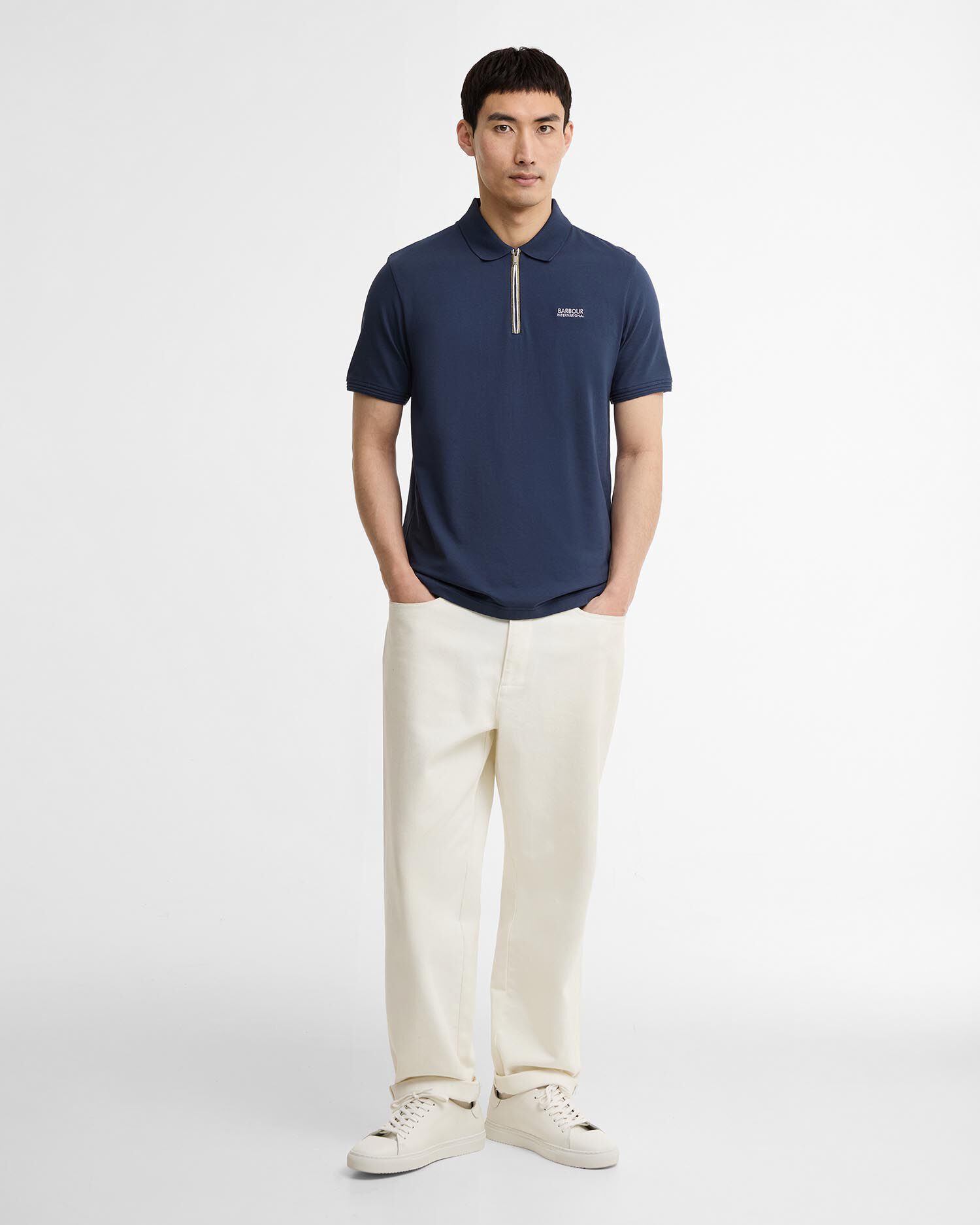 Poloshirt Ashmann Tipped Oxford Navy