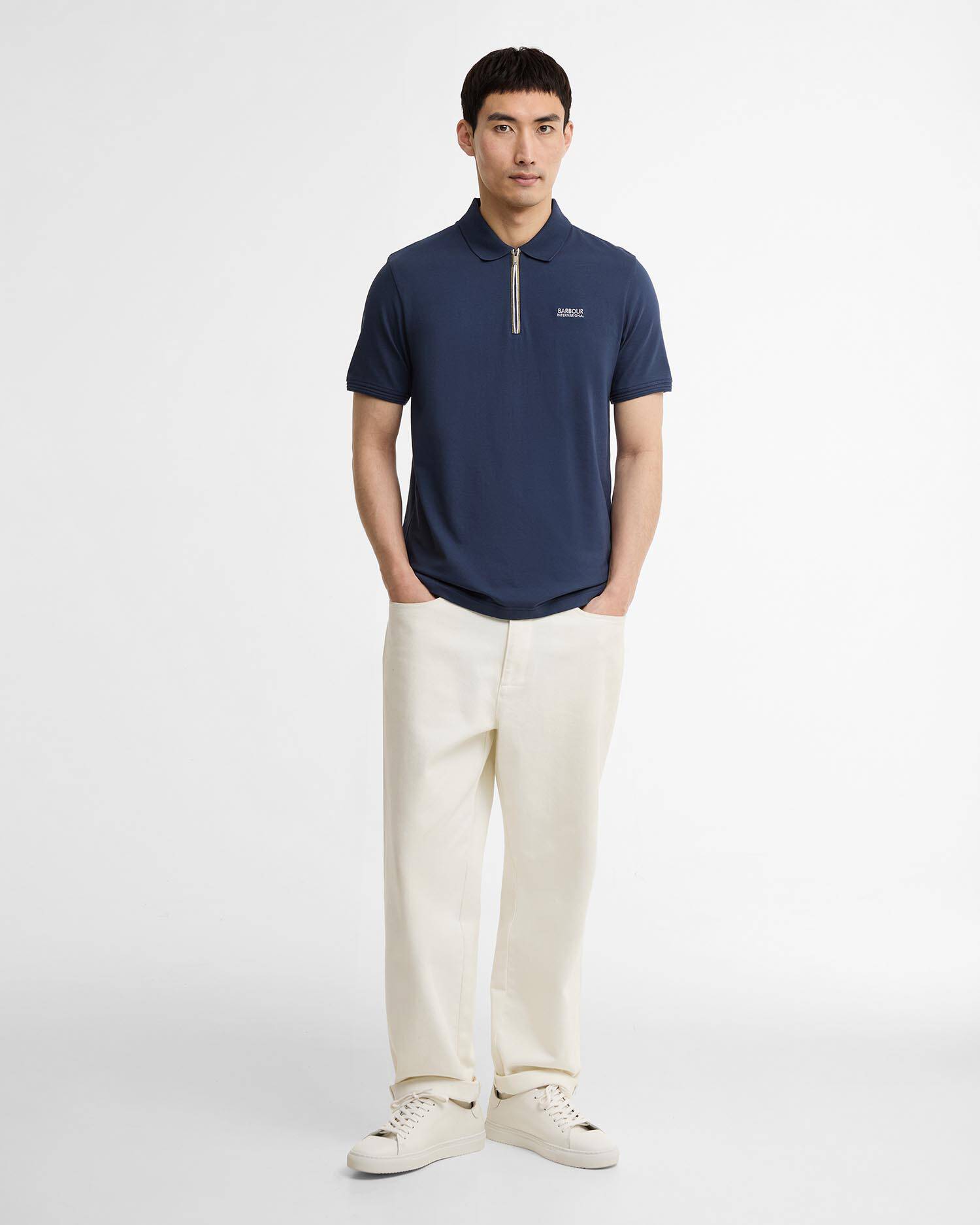 Poloshirt Ashmann Tipped Oxford Navy image number 1