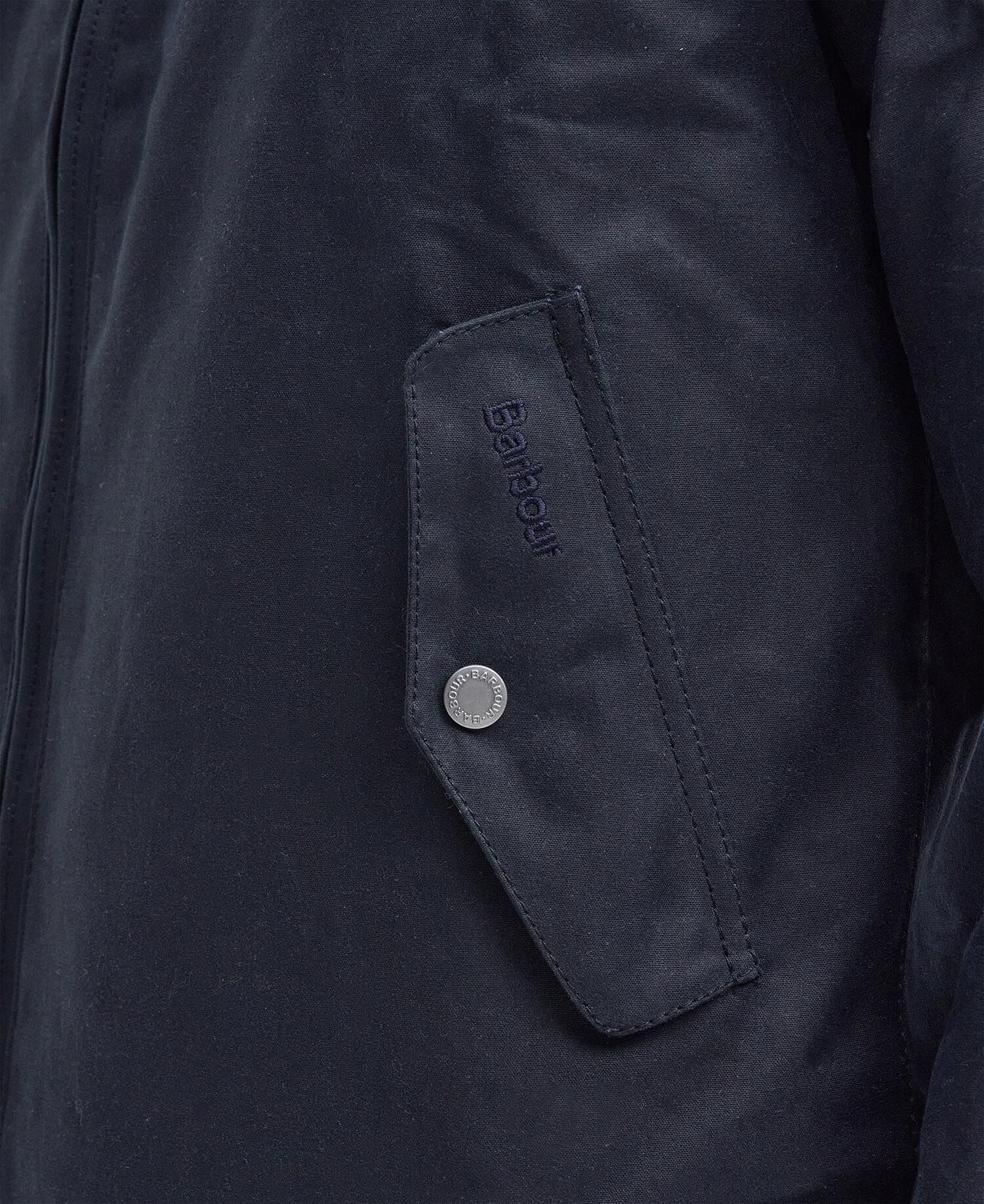 Barbour x Baracuta Porton Waxed Harrington Jacket Navy