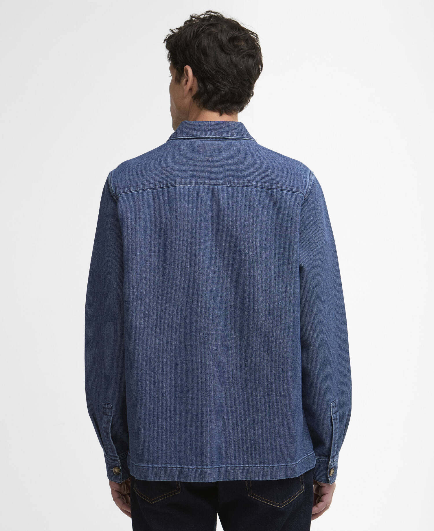 Aickmen Textured Denim Overshirt Indigo image number 2