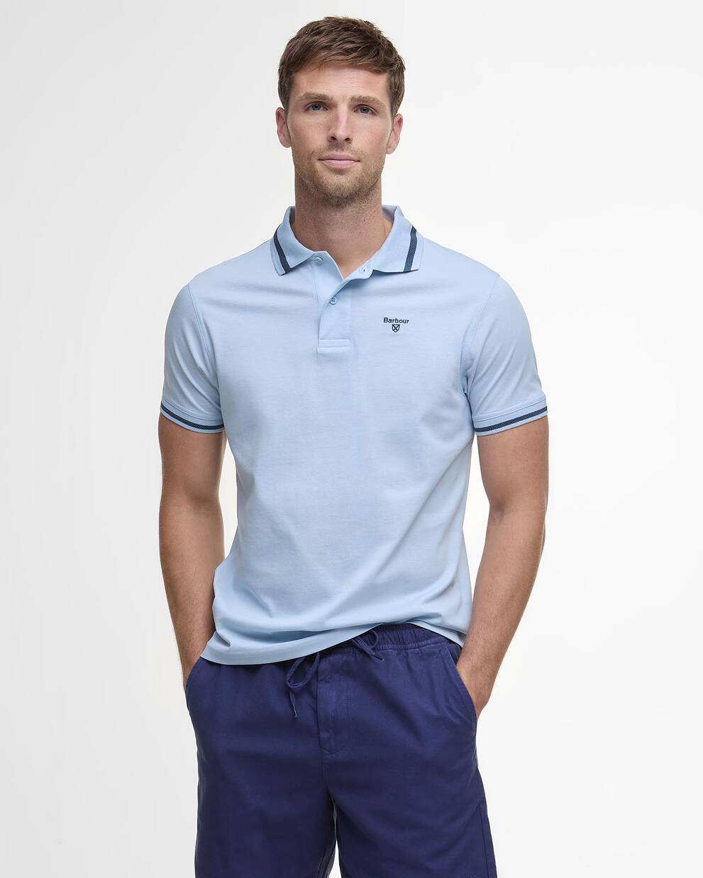 Shorts in Oxford lavato con vestibilit&agrave; comoda