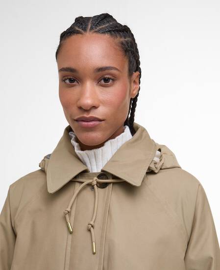 Sadie Waterproof Jackets Military Brown/Hessian Tartan