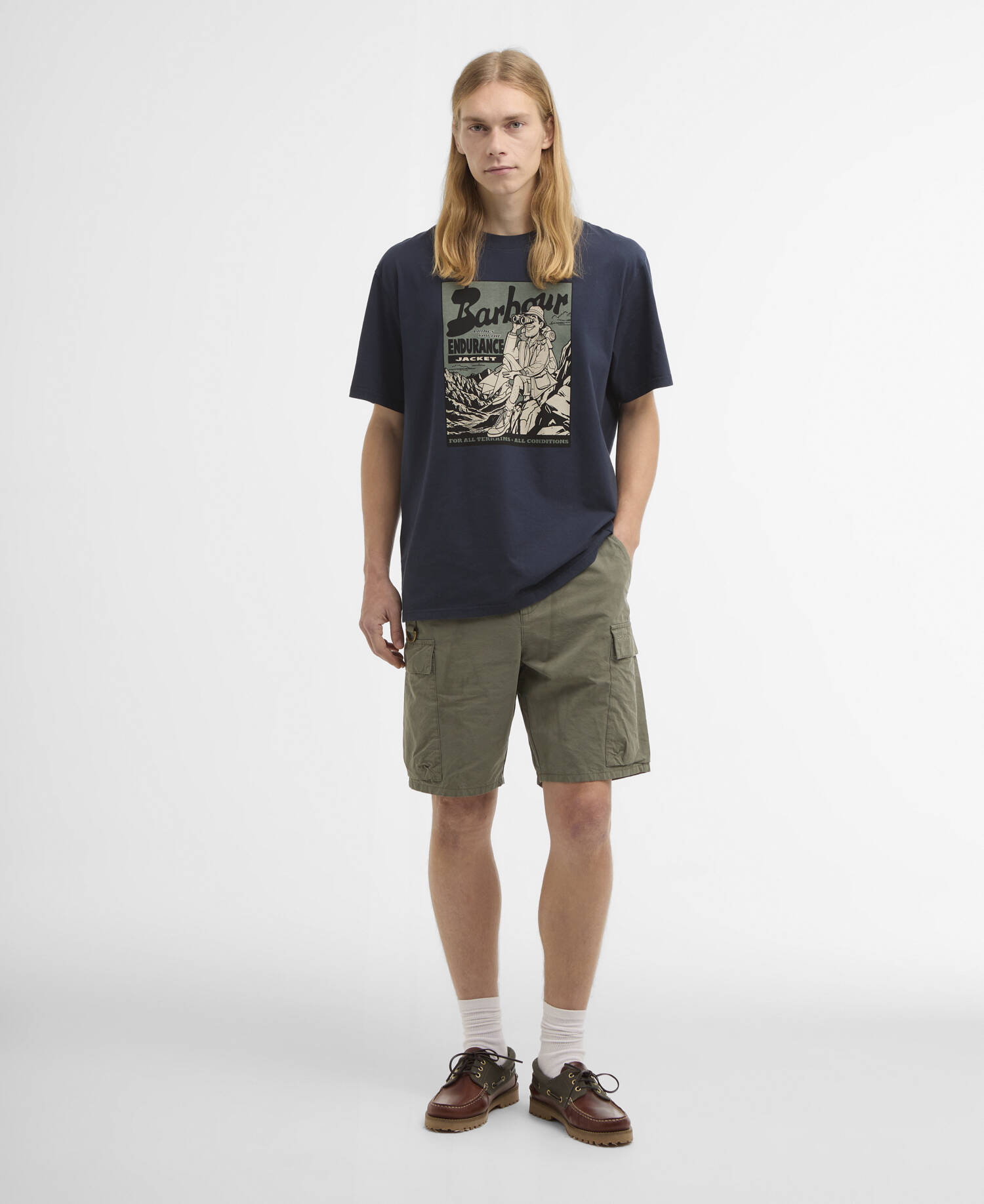 Conditions Oversized Graphic T-Shirt Navy image number 1