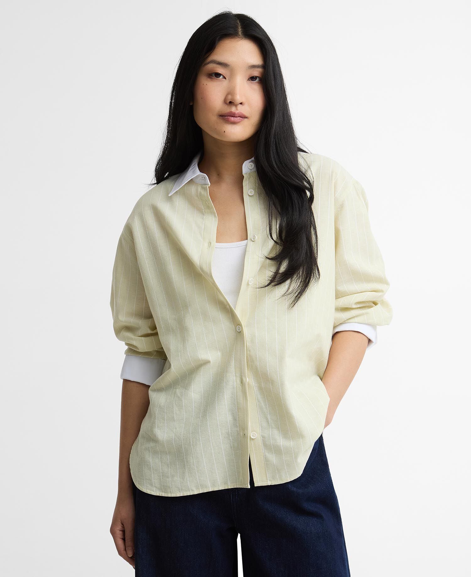 Hemd Avon Striped Relaxed Soured Citrus/White Stripe