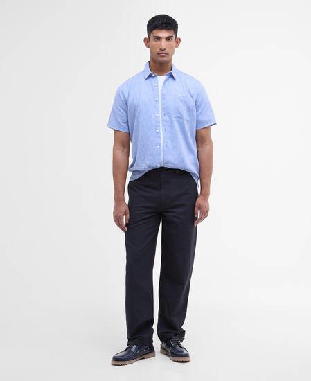 Nelson Regular Short-Sleeved Shirt Classic Blue
