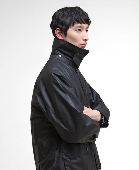 Oversized Bedale Waxed Jacket Classic Black