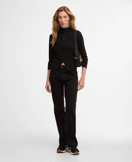 Dallas Quarter Zip Top Black