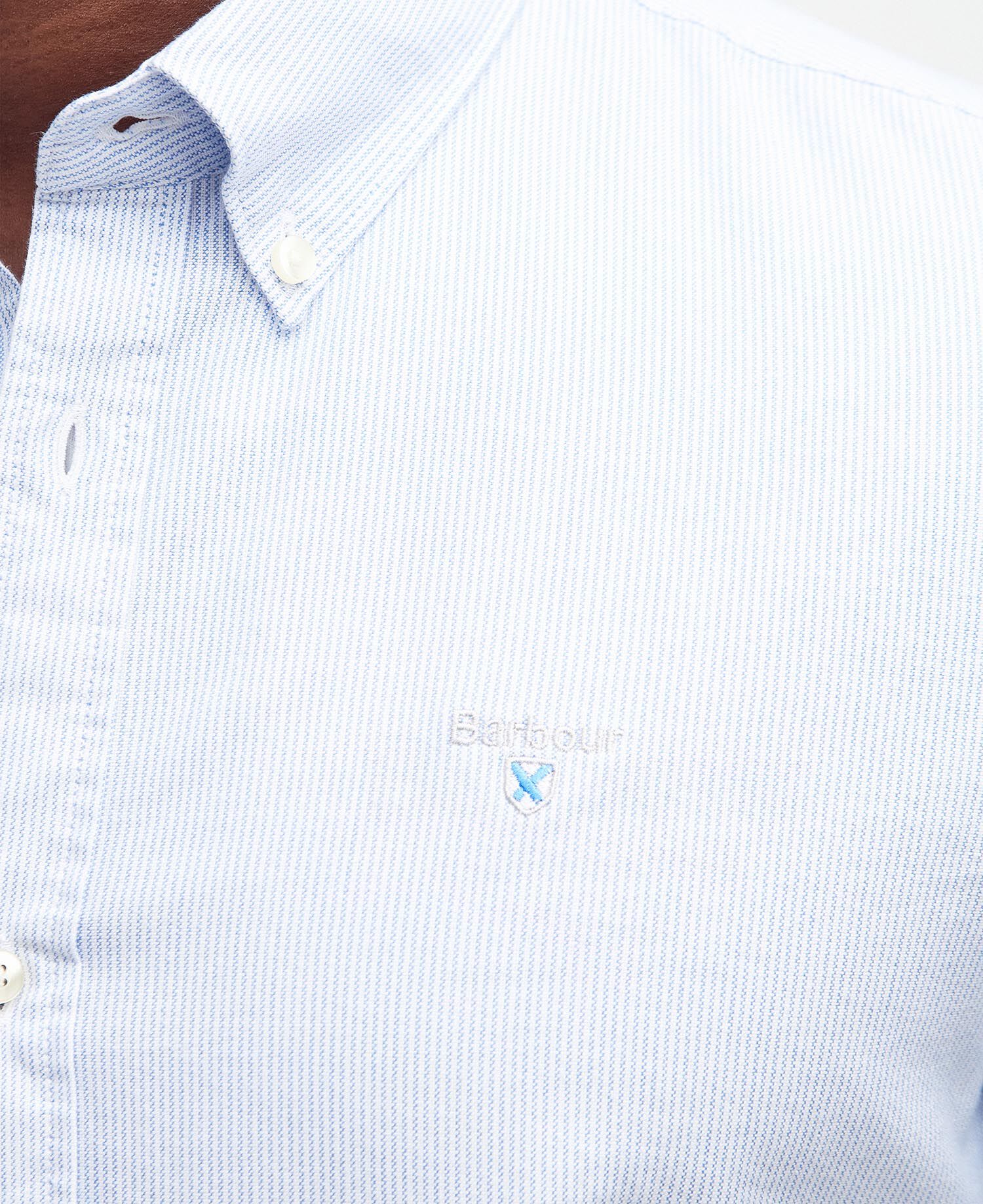 Striped Oxford Tailored Short-Sleeved Shirt Sky Blue