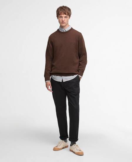 Pima Cotton Crew Neck Jumper Umber