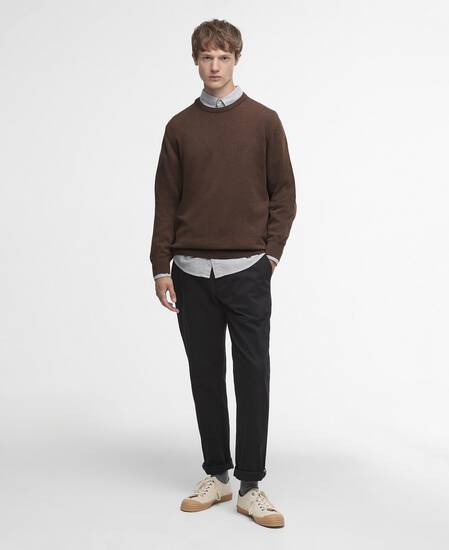 Pima Cotton Crew Neck Jumper Umber
