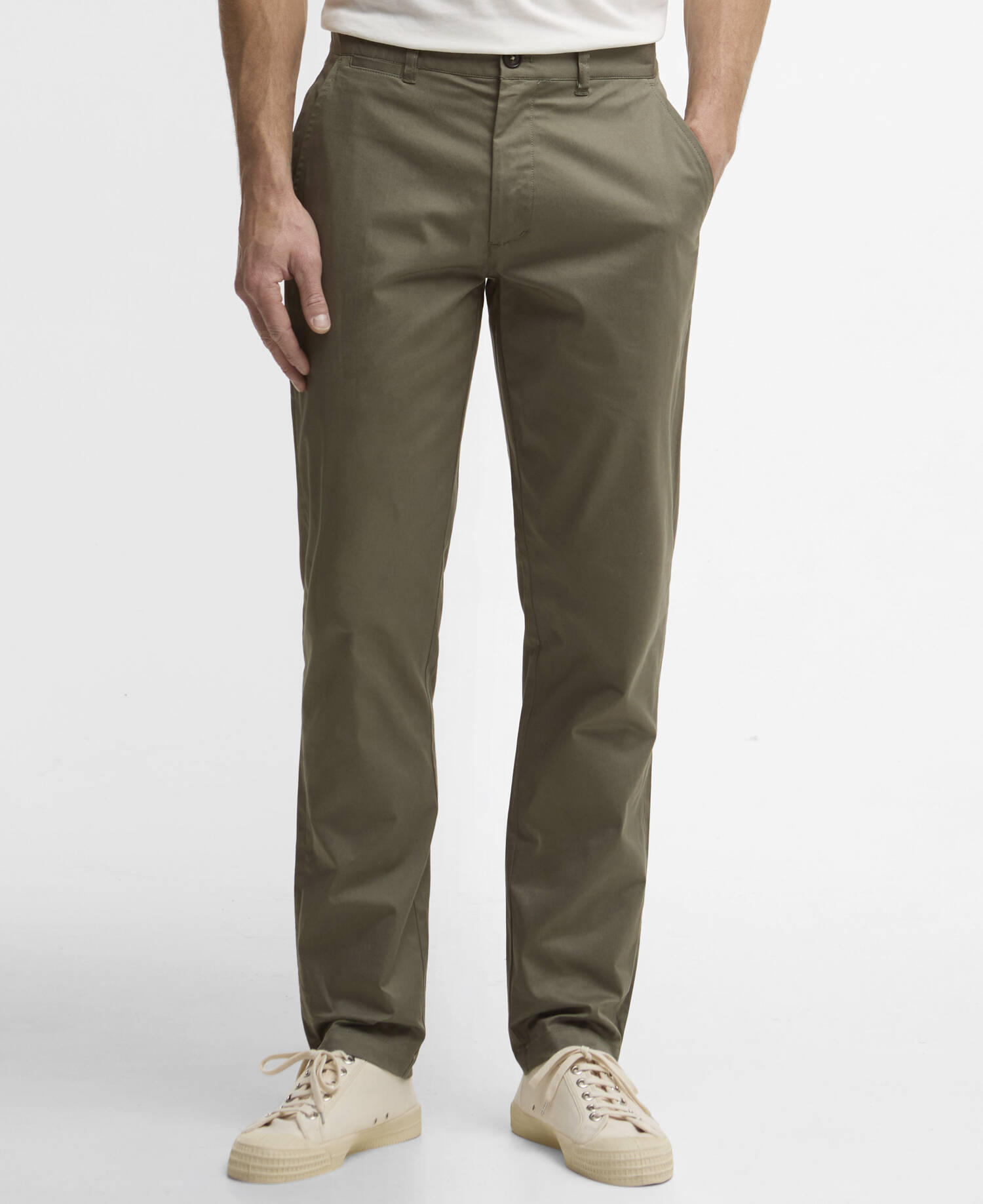 Lightweight Stretch Tailored Chinos Smokey Olive image number 1