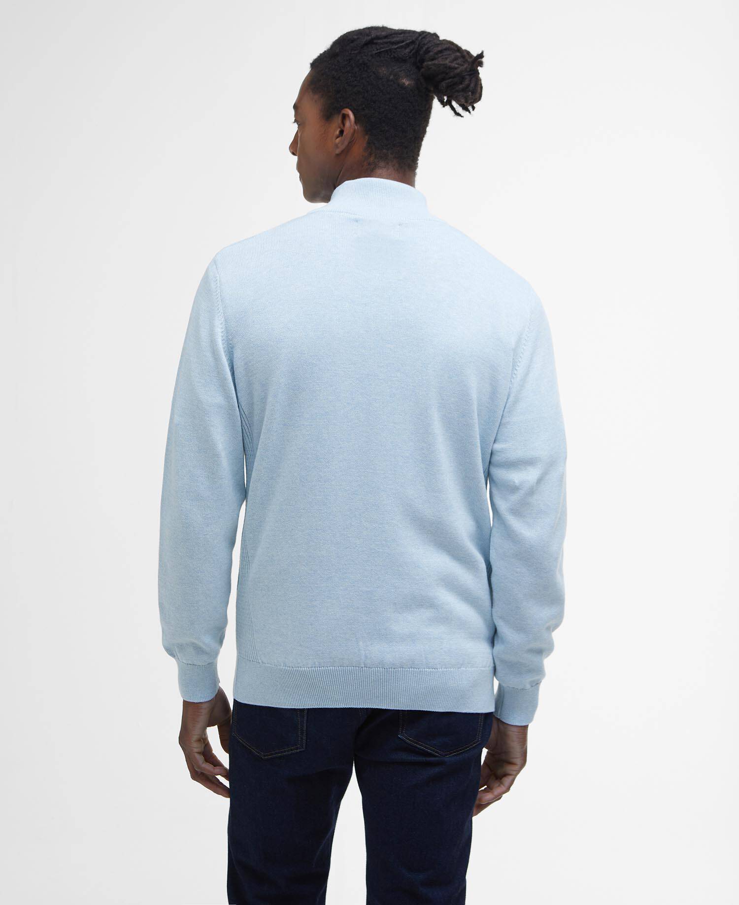 Cotton Quarter-Zip Jumper Ocean Sky image number 2