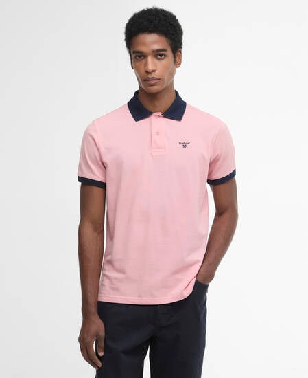 Polo Lynmouth con dettagli a contrasto Mineral Pink