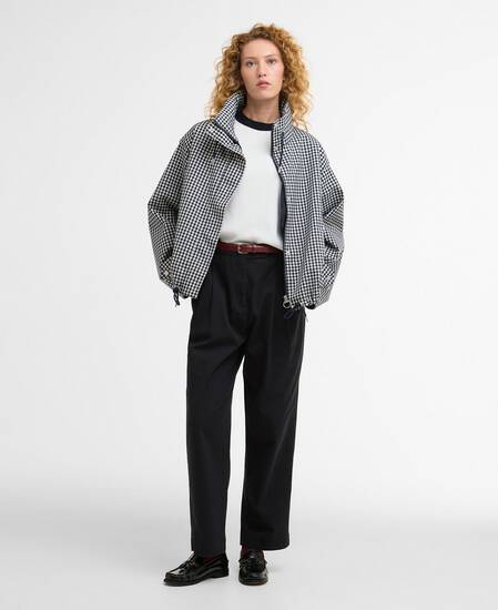 Giacca antipioggia Bronwyn a quadretti Navy Gingham