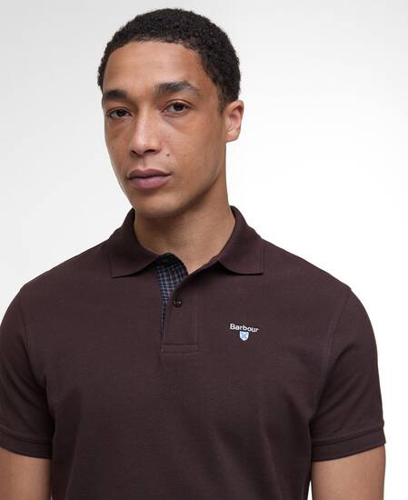 Tartan Pique Polo Shirt Dark Oak Tartan Pique Polo Shirt Dark Oak