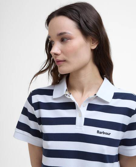 Ashbourne Striped Polo Shirt Navy Stripe