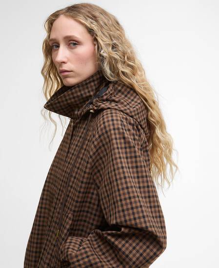 Audrey Showerproof Jacket Vicuna Gingham Check