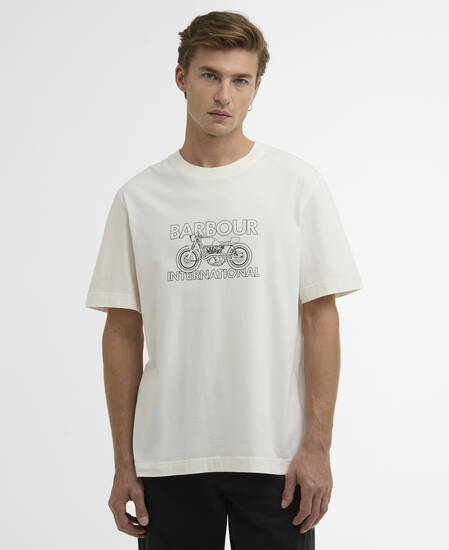 T-shirt con stampa Cowl Motorbike Whisper White