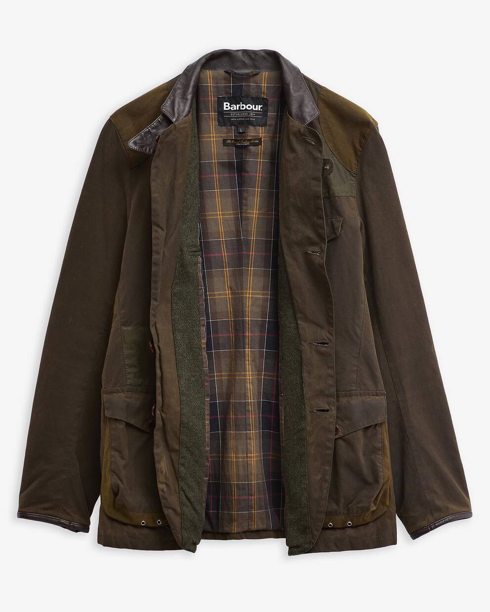 Barbour Re-Loved Beacon Waxed Jacket - Size L Olive