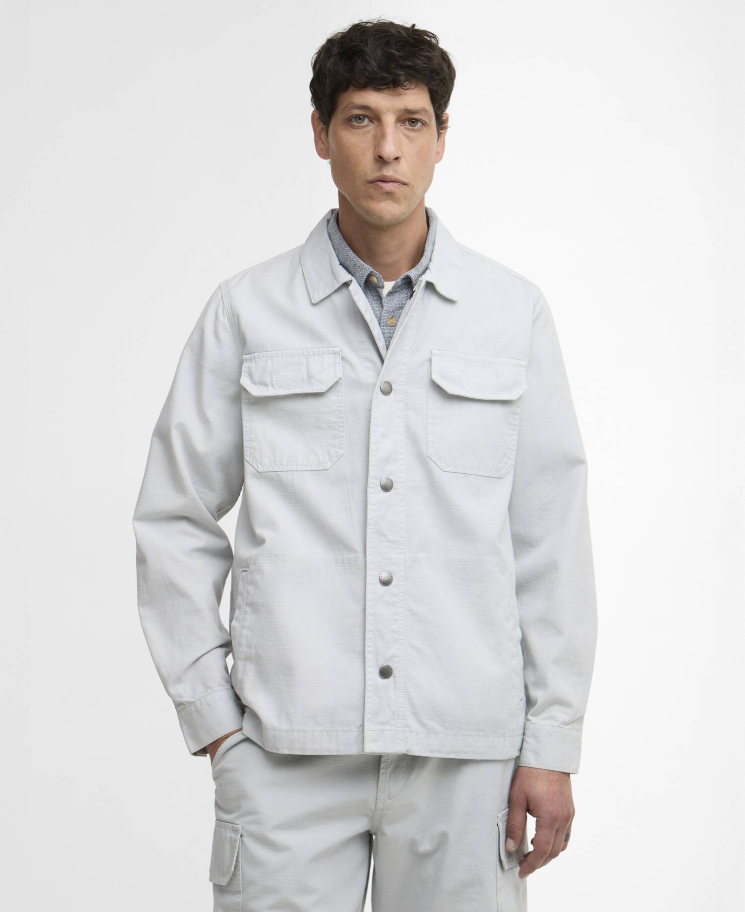 Overshirt Draftmen Cotton Slub Blue Haze image number 0