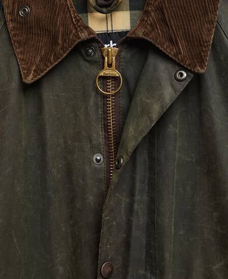 Barbour Re-Loved Beaufort Waxed Jacket - Size 36 Sage