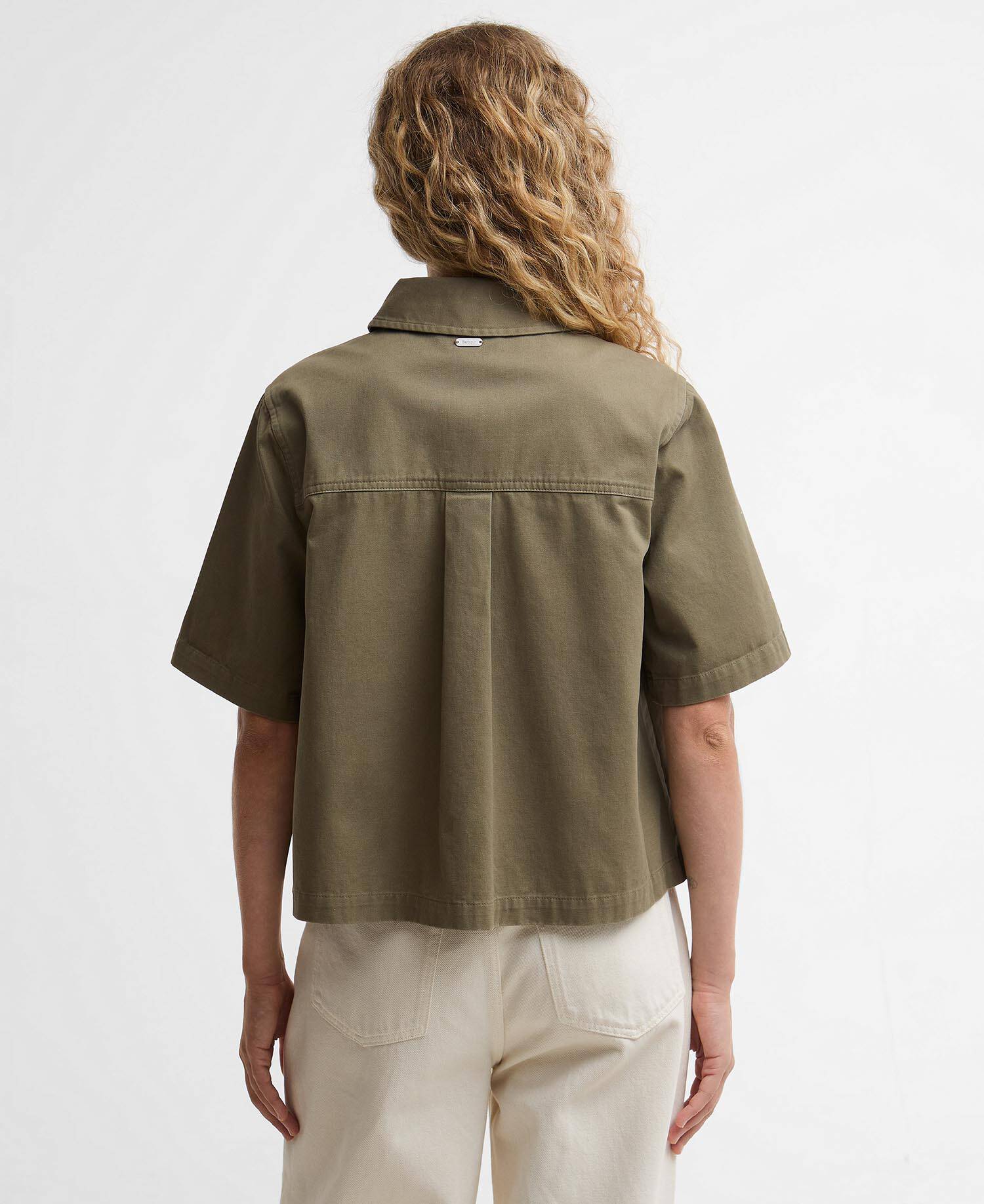 Aylesby Boxy Short-Sleeved Shirt Dusky Green image number 2