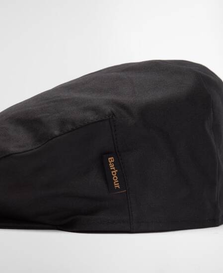 Cheviot Waxed Flat Cap Black/Classic