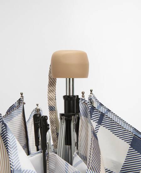 Portree Tartan Umbrella Hessian Navy Tartan