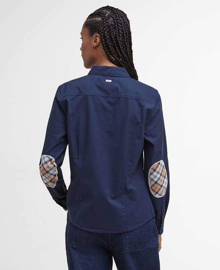 Lavender Tailored Long-Sleeved Shirt Navy/Hessian
