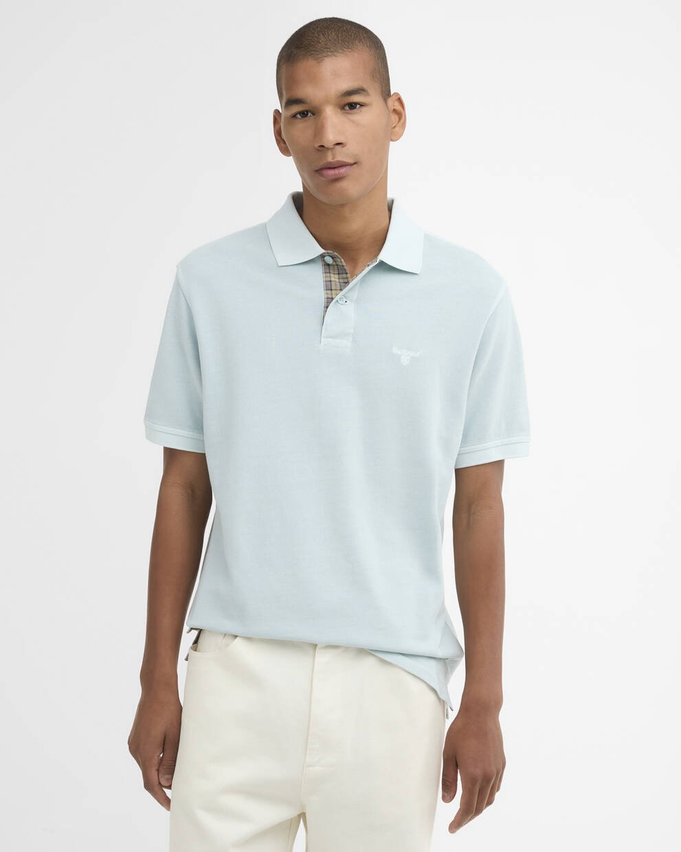 Washed Tartan Tailored Pique Polo