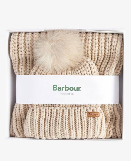 Saltburn Beanie & Scarf Gift Set Pearl
